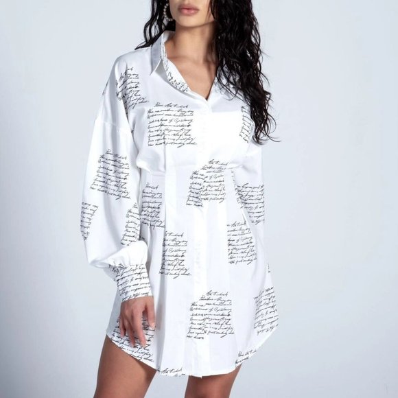 Show Some Sass Tight Waist Shirt Dress - Picture 1 of 3